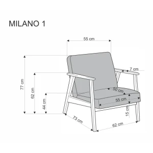 MILANO 1S fotel - oliwkowy tap. Castel 39 Halmar 4