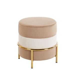 Puf velvet (cappuccino/beż/cappuccino)