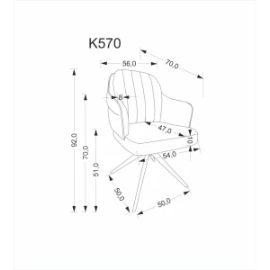 K570 krzesło popielaty (1p=2 szt) Halmar 9