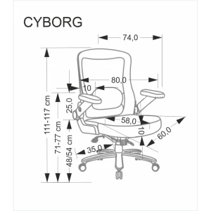 CYBORG fotel gabinetowy czarny Halmar 3