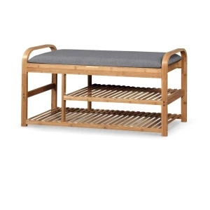 ST13 ławka / stojak na buty bambus - popielaty Halmar 1