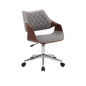 COLT fotel pracowniczy orzechowy/popielaty velvet Halmar 1