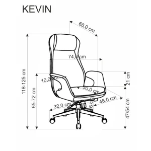 KEVIN fotel gabinetowy j.popielaty Halmar 5