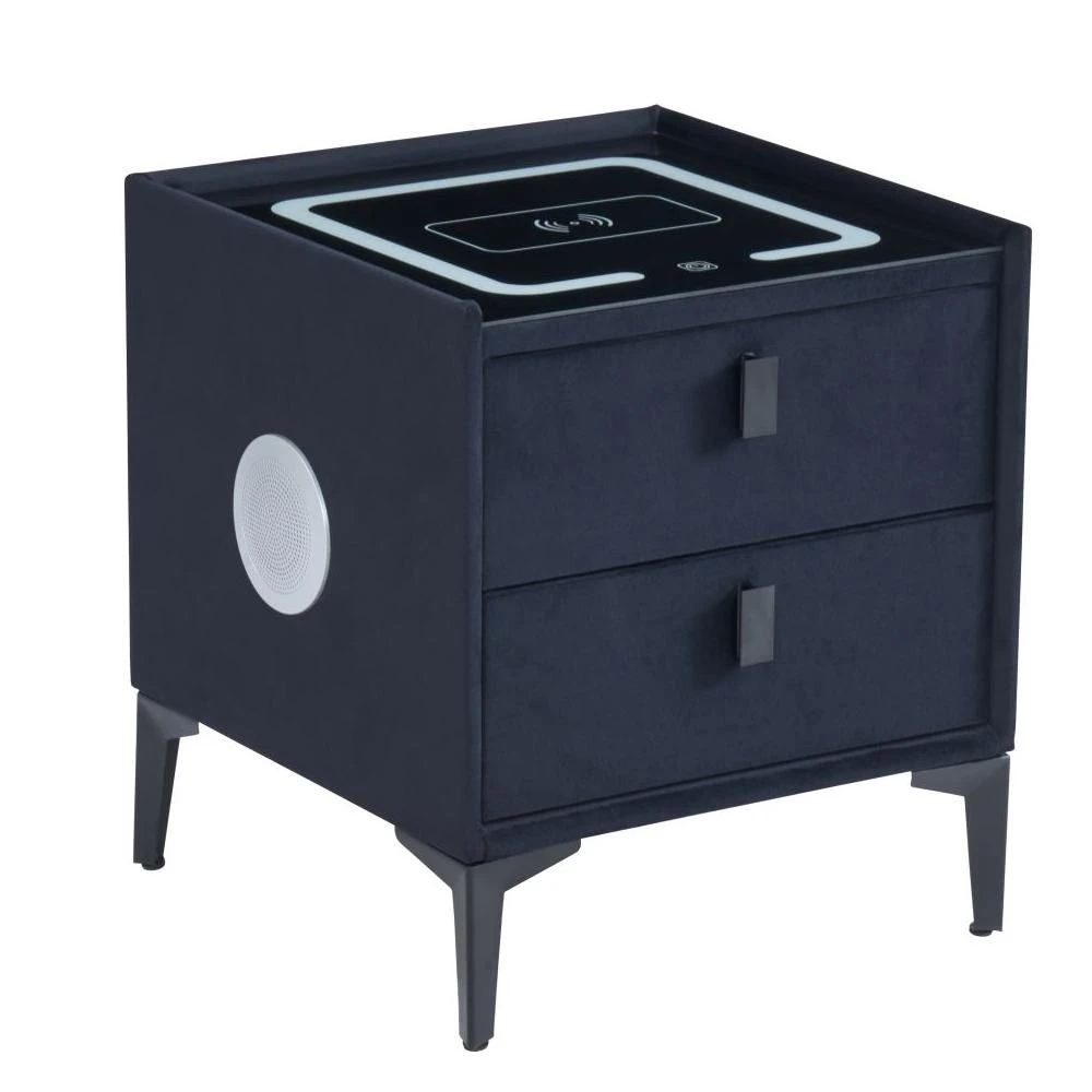 PRZEDSPRZEDAŻ -15% do 22.10 ! Szafka nocna SMART - velvet czarna Riviera 100 Furnitex