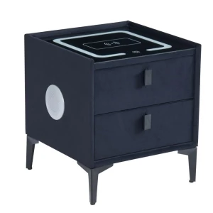 PRZEDSPRZEDAŻ -15% do 22.10 ! Szafka nocna SMART - velvet czarna Riviera 100 Furnitex 1