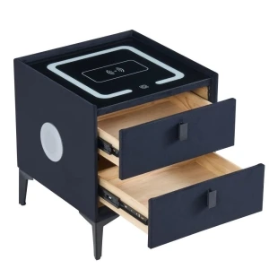PRZEDSPRZEDAŻ -15% do 22.10 ! Szafka nocna SMART - velvet czarna Riviera 100 Furnitex 5