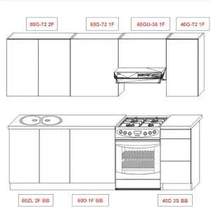 Zestaw mebli kuchennych Modena 240 cm (Stolarz Lempert) Stolarz Lempert 5