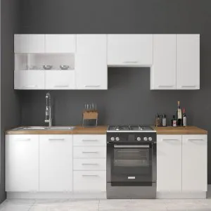 Zestaw mebli kuchennych Eko White 240 cm Stolarz Lempert 1