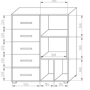 Komoda z szufladami Ewa E-K33 Adam Meble 2