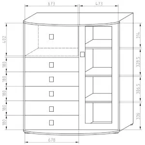 Komoda przeszklona Naomi NA-K5 Adam Meble 2