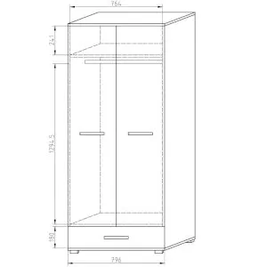 Szafa ubraniowa California KA-S80 Adam Meble 2