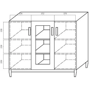 Komoda przeszklona Tosca TC-K2D1W Adam Meble 2