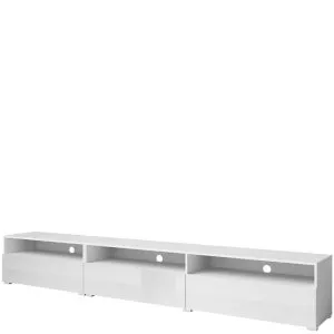 Szafka RTV 270 cm Baros 40 (biały/biały połysk) Helvetia Meble 1