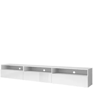 Szafka RTV 270 cm Baros 40 (biały/biały połysk) Helvetia Meble 2