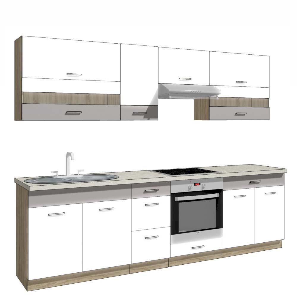 Zestaw mebli kuchennych Favorit Latte C Plus 260 cm Fadome