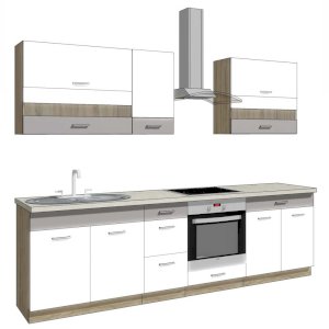 Zestaw mebli kuchennych Favorit White C 260 cm