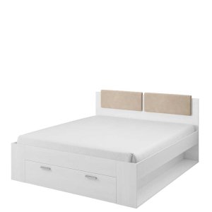 Łóżko białe do sypialni 140 x 200 Galaxy 24AAEA50