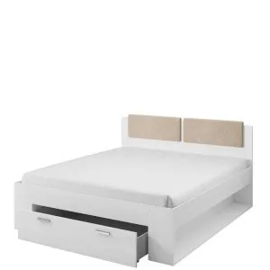 Łóżko białe do sypialni 140 x 200 Galaxy 24AAEA50 Helvetia Meble 3
