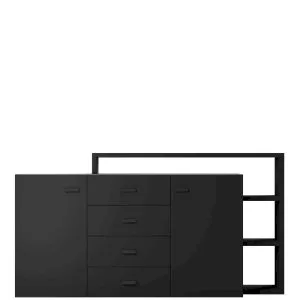 Komoda czarna Bota 27 (Czarny supermat) Helvetia Meble 2