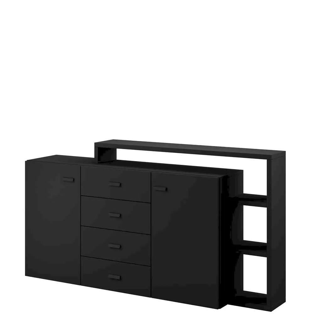 Komoda czarna Bota 27 (Czarny supermat) Helvetia Meble