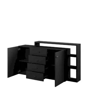 Komoda czarna Bota 27 (Czarny supermat) Helvetia Meble 3