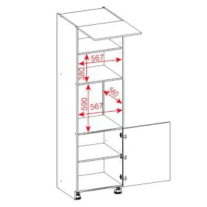 60 dolna słupek zabudowa piekarnika i mikrofalówki wys. 213.7 cm Layman 2