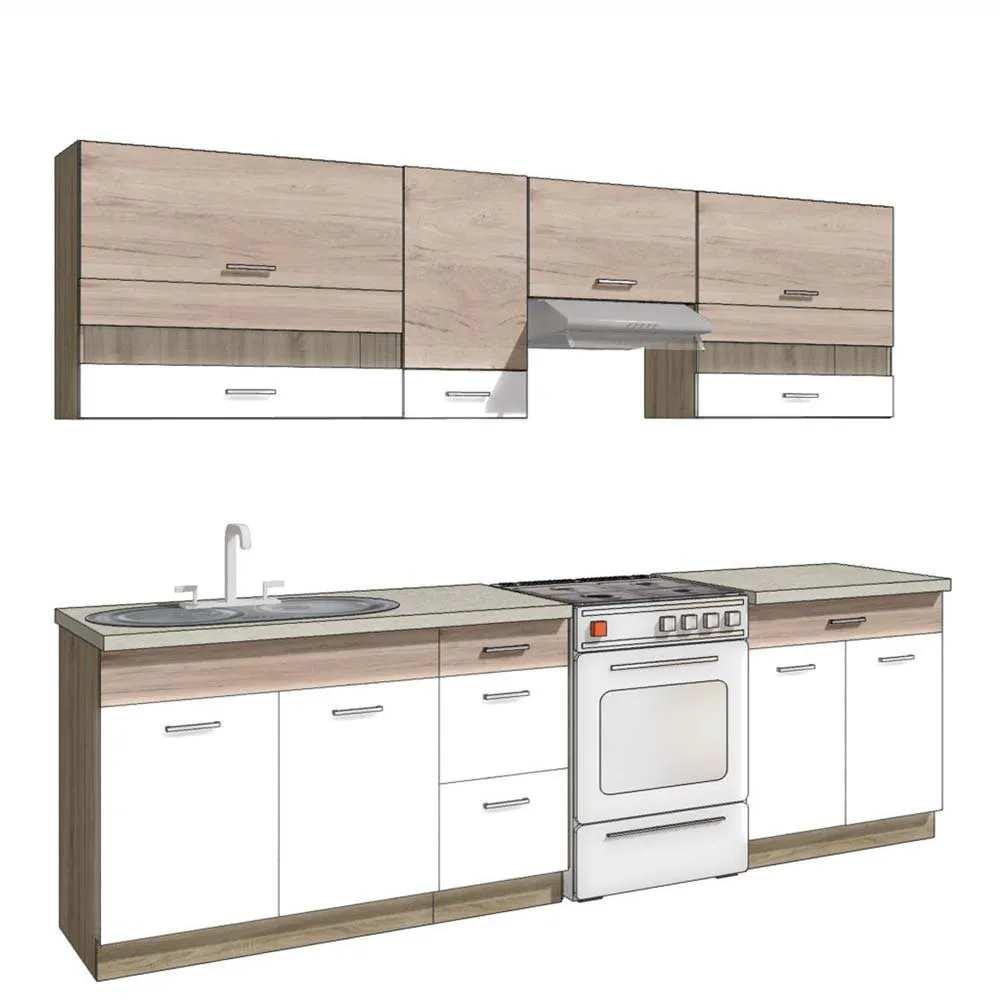 Zestaw mebli kuchennych Infinity White Artisan B plus 270 cm Fadome