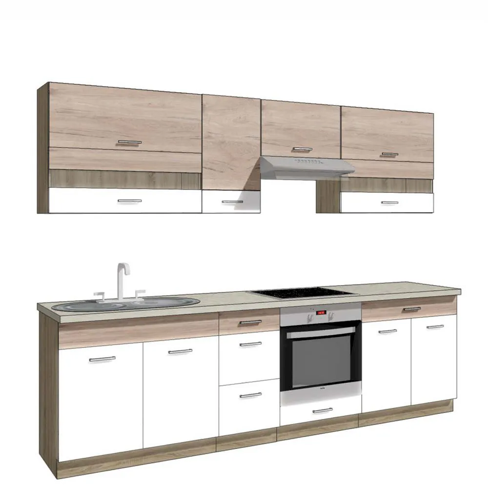Zestaw mebli kuchennych Infinity Gray C Plus 260 cm Fadome