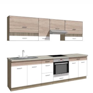 Zestaw mebli kuchennych Infinity Gray C Plus 260 cm