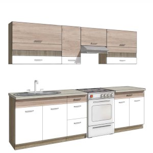 Zestaw mebli kuchennych Infinity Gray B plus 270 cm