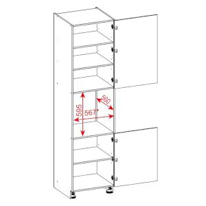60 Dolna słupek zabudowa piekarnika, wys. 2357 mm Layman 2