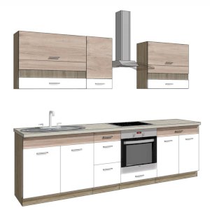 Zestaw mebli kuchennych Glamour Green C 260 cm