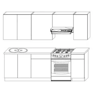 Zestaw mebli kuchennych Infinity Gray 2,40 Fadome 2