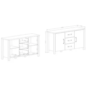 Komoda loft 2D3S Olin 24ABJC26 Helvetia Meble 4
