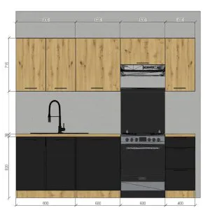 Zestaw mebli kuchennych Modena 240 cm (Stolarz Lempert) Stolarz Lempert 3