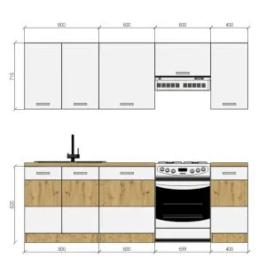 Zestaw mebli kuchennych Artisan biały HG 240 cm Stolarz Lempert 2
