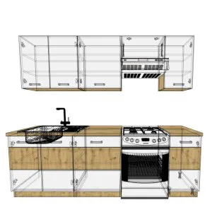 Zestaw mebli kuchennych Artisan biały HG 240 cm Stolarz Lempert 3
