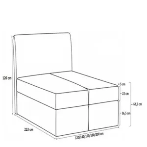 Łóżko Kontynentalne Basic 180x200 Meble Gruszka 2