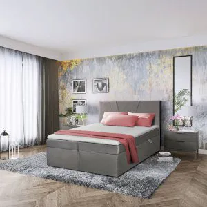 Łóżko tapicerowane 160 Boxspring z pojemnikiem Arkos 7