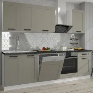 Zestaw mebli kuchennych Luna CLAYGR/WH 240 cm Stolarz Lempert 1