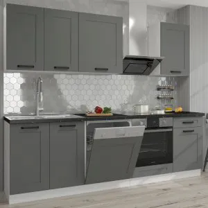 Zestaw mebli kuchennych Luna DUSTGR/WH 240 cm Stolarz Lempert 1