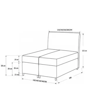 Łóżko Kontynentalne Dakota 120x200 Meble Gruszka 2
