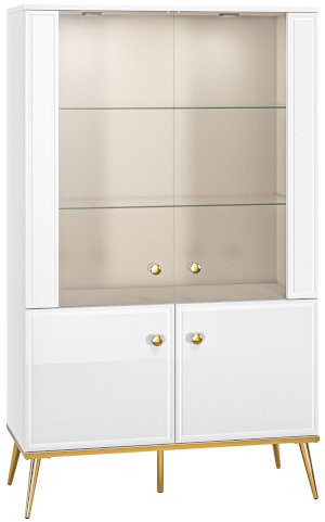 Witryna biała do salonu Goldin 03