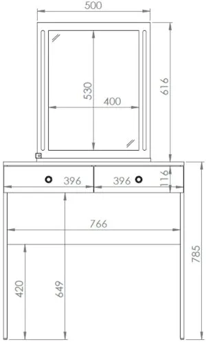 Toaletka biała z lustrem Bijou 01 ML Meble 4