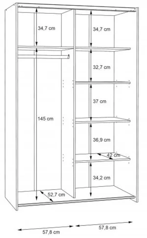 Szafa ubraniowa Ozzula OZLS722X10-120 Meble Forte 3