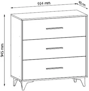 Komoda szuflady Frida K3S Shirin Walnut Gała Meble 2