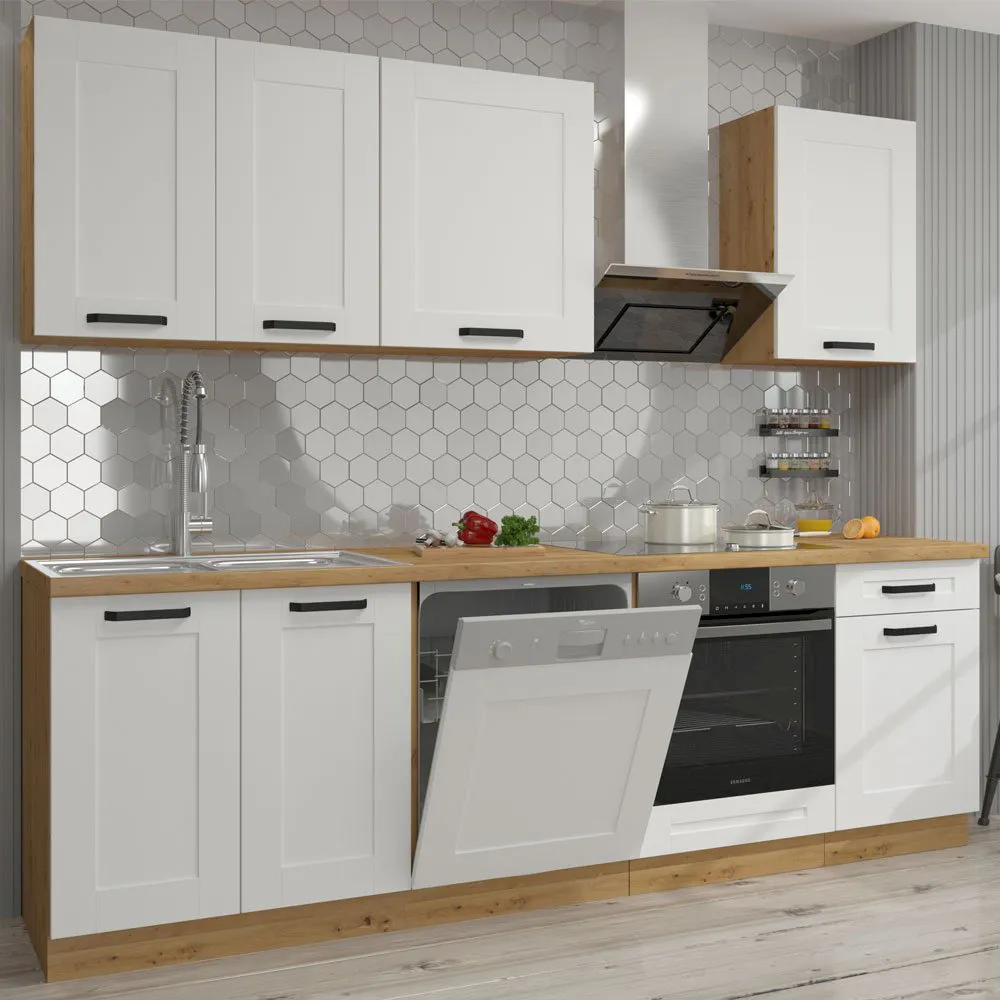 Zestaw mebli kuchennych Luna WH/AR 240 cm Stolarz Lempert