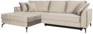Welurowy narożnik z funkcją spania Como beżowy 275x180cm lewy Anrom 1