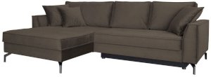 Brązowy narożnik do salonu Como 275x180cm lewy