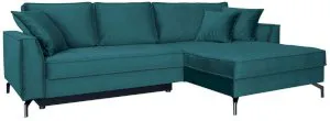 Rogówka z funkcją spania welurowa Como prawy 275x180cm Salvador 6 Anrom 1